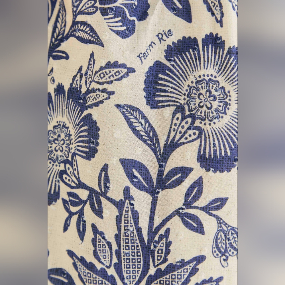 NWOT Anthropologie Farm Rio Blue Pineapple Garden Maxi Dress - Medium - Picture 3 of 5